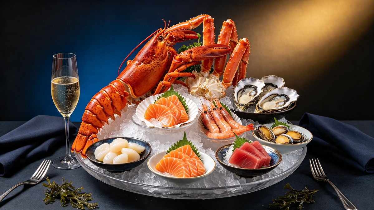Frozen seafood, simply served